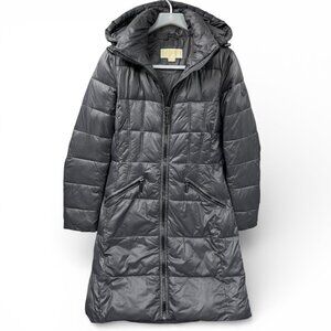 Michael Kors Gray Hooded Long Puffer Removable Hood Coat Jacket Parka Women's XS